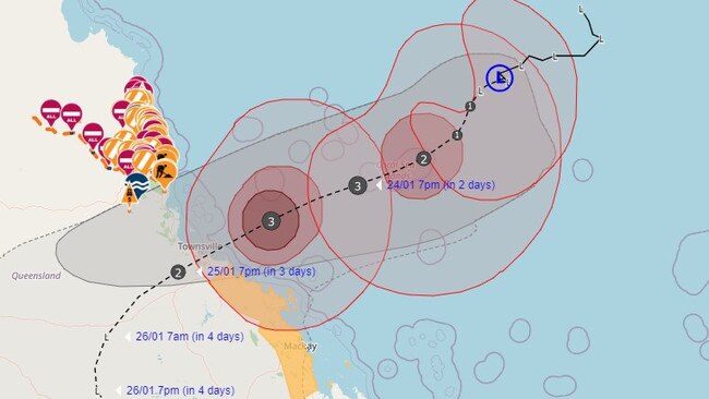 Cyclone Kirrily is expected to make landfall on Thursday. Picture: Cairns Regional Council