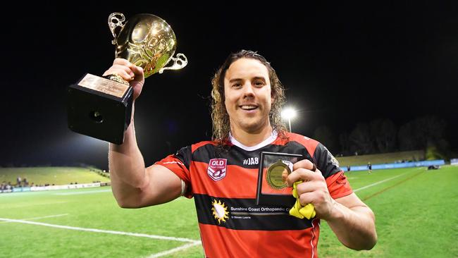 Tom Murphy after Stanley River’s 2019 grand final victory. Picture: Patrick Woods.