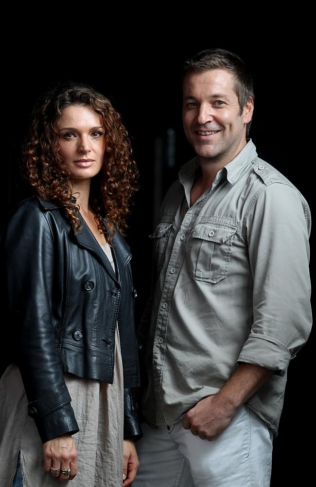 Actors Danielle Cormack and Jack Campbell during filmimg for the Cha.