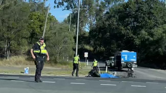 Motorcyclist dies after Warrego Hwy collision with car, caravan