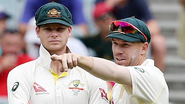 Australian captain Steve Smith (left) and David Warner are still serving their 12-month ban. Pic: Michael Klein