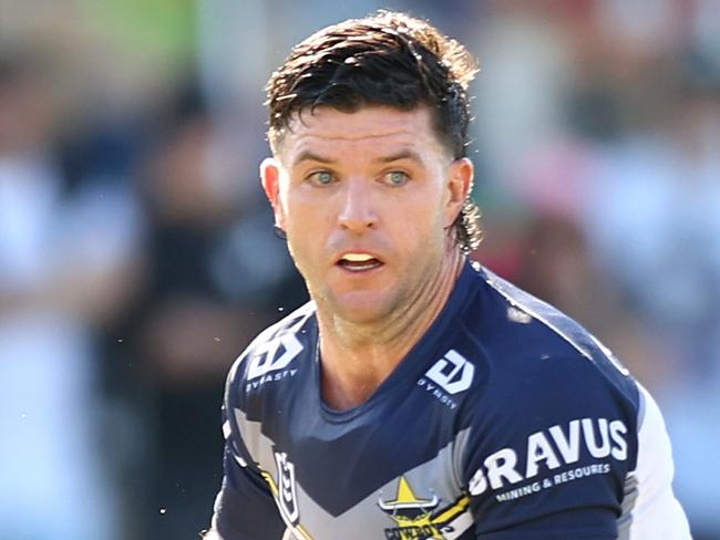 QUEANBEYAN, AUSTRALIA - FEBRUARY 25: Chad Townsend of the Cowboys in action during the NRL Pre-season challenge match between Canberra Raiders and North Queensland Cowboys at Seiffert Oval on February 25, 2024 in Queanbeyan, Australia. (Photo by Mark Nolan/Getty Images)