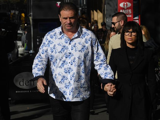 The couple arrived to and left court holding hands. Picture: Julian Smith/AAP