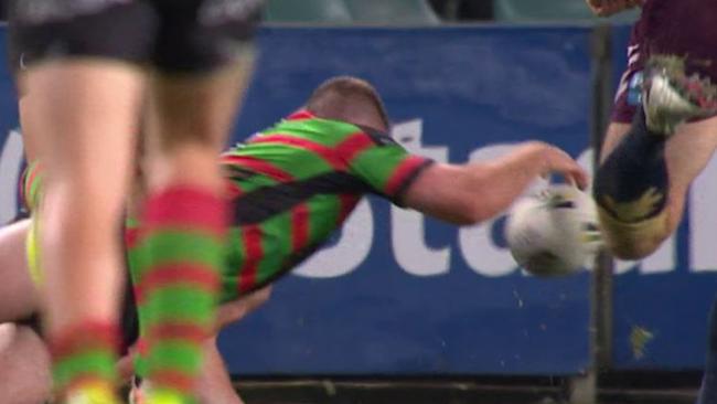 Burgess can be seen to lose contact with the ball.