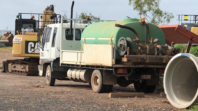 Machinery at the construction site was not operating