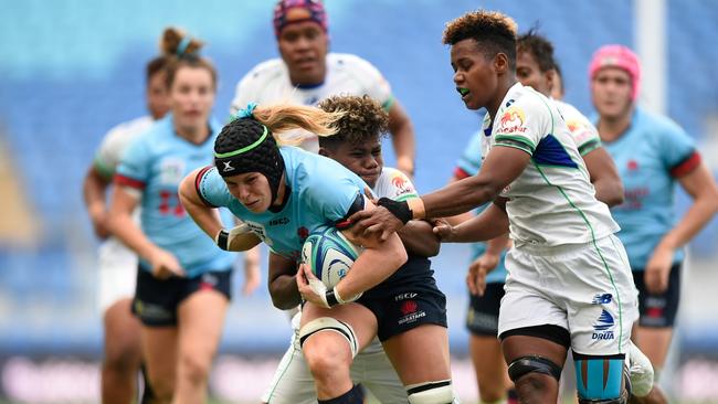 Emily Chancellor tacked during the round five loss to Fijian Drua