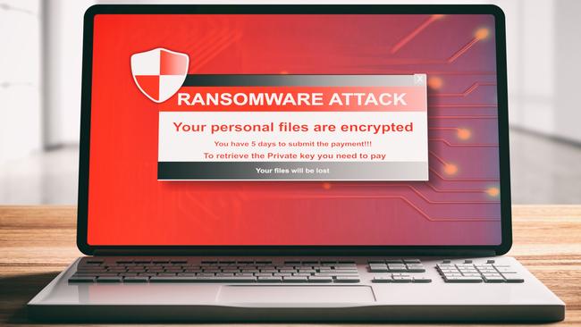 Cybercriminals inform their victim of a ransomware attack.