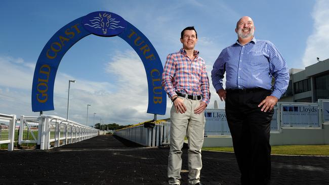 Richard Towson and Gold Coast Turf Club CEO Steve Lines. Picture: John Gass