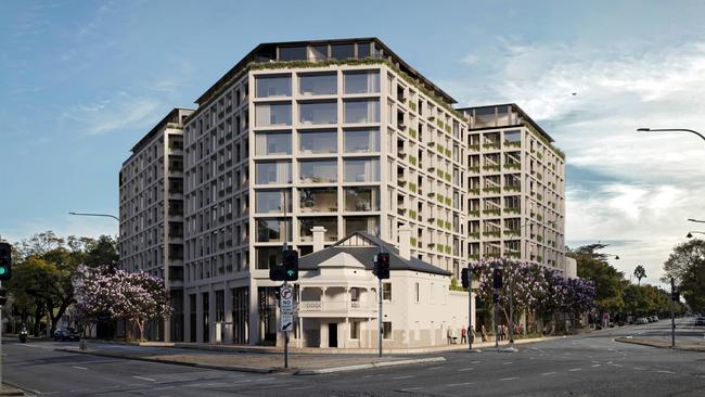 Artist's impression of The Buckingham – a $150m apartment and townhouse development proposal for the Buckingham Arms hotel site. Picture: Forum Studio