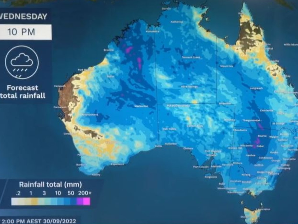 Rainfall is expected for 80 per cent of Australia over the coming week. Image: BOM