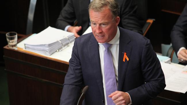 Tasmanian Premier Will Hodgman addresses state parliament during Question Time on Thursday March 21, 2019.