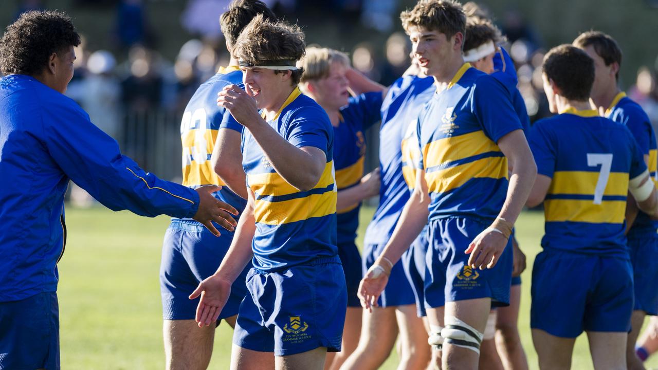 Grammar celebrate their win in the 74th O'Callaghan Cup.