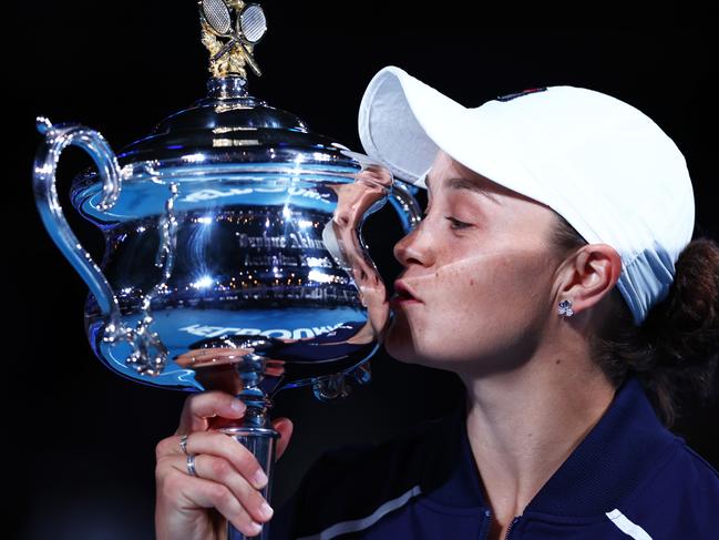 Ash Barty is one of the most likeable athletes in the country. Picture: Clive Brunskill/Getty