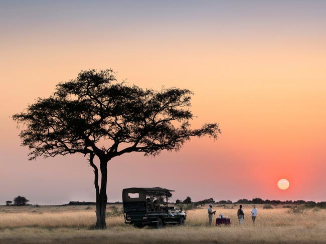 Sundowners at andBeyond Grumeti Serengeti River Lodge in Tanzania.