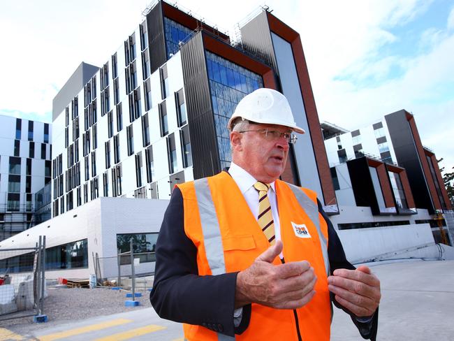 Wakehurst MP and Health Minister Brad Hazzard in front of the Northern Beaches Hospital. Picture: Damian Shaw.