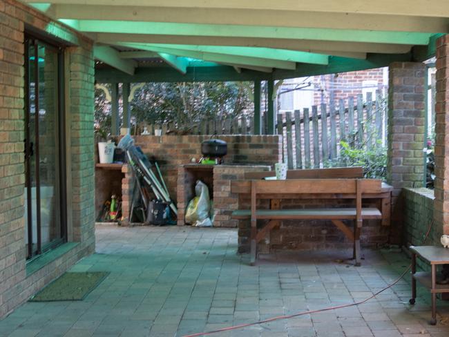 The patio at the Como house before … Picture supplied by Foxtel.