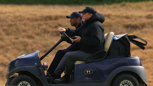 Woods was driven from the course after withdrawing from the Riviera tournamentin February. Picture: Getty Images/AFP