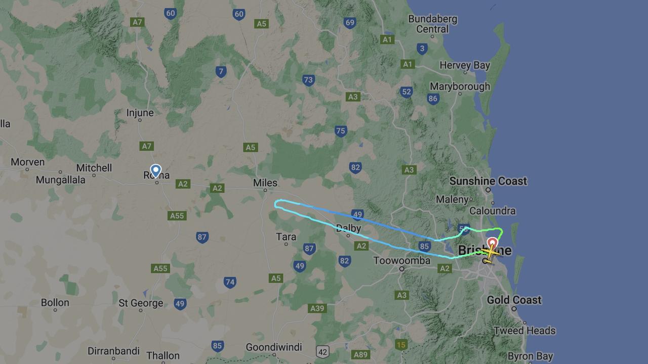 A flight from Brisbane to Roma turned back on Tuesday, June 11.