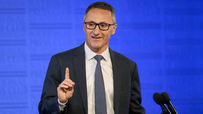 Greens leader Richard Richard Di Natale speaks at the National Press Club in Canberra. Picture: ROHAN THOMSON