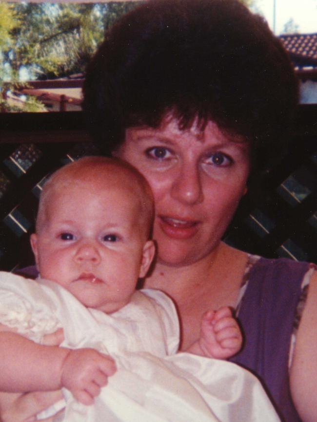 Kathleen Folbigg with her daughter Sarah at her naming ceremony.