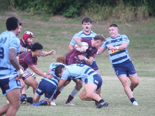 GCDRU 1st grade round 7 - Nerang Bulls vs. Helensvale Hogs. Cam Butler.25 May 2024 Nerang Picture by Richard Gosling