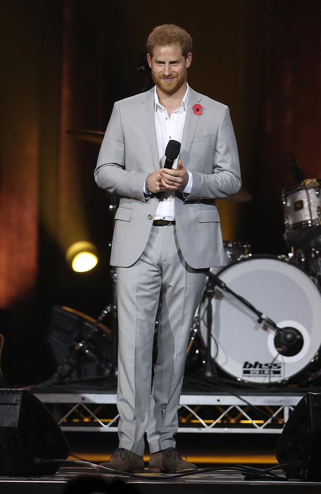 Prince Harry at the Invictus Games closing ceremony. Picture: Sam Ruttyn