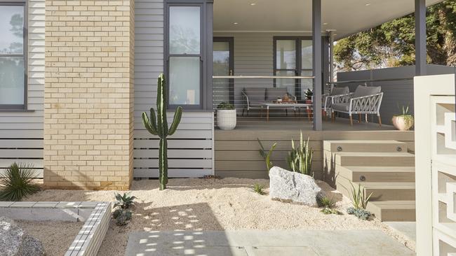 Jimmy and Tam's front garden for their 1950s house on The Block.