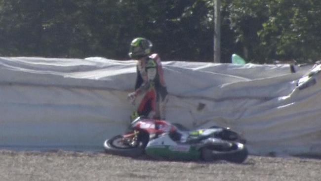 Cal Crutchlow crashed in practice at the Czech GP.