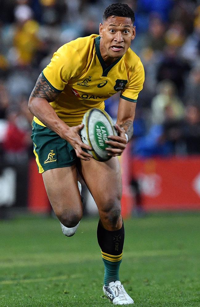 Israel Folau’s ability on the field is sure to earn him a contract somewhere. Picture: AFP