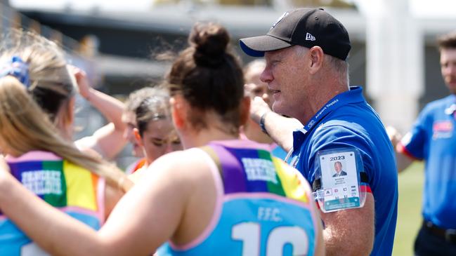 Nathan Burke led the Bulldogs to 18 wins and a draw from 46 games over his five seasons at the helm. Picture: Dylan Burns / Getty Images