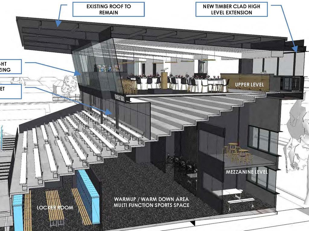 An artist impression of the new facilities in the Jack Oatey Stand at Unley Oval.