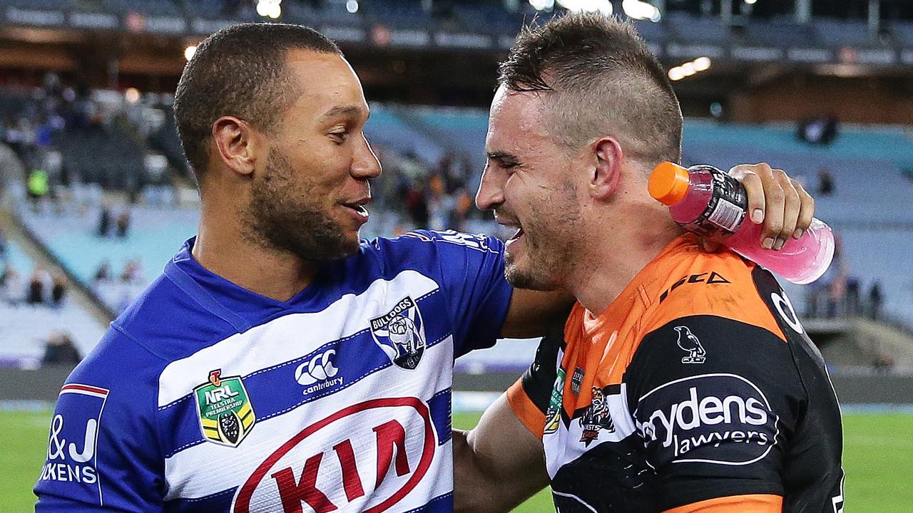 Josh Reynolds and Moses Mbye will be NRL teammates again.