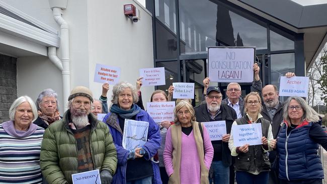 Community members who attended Meander Valley Council meeting calling for public meeting on Northern Regional Prison. Picture: Rosemary Murphy