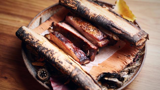 Paperbark smoked lamb ribs are meaty, moreish and gnawingly good.