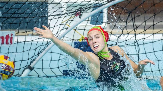 Gabi Palm in the Queensland Premier League Water Polo match between Barracudas and North Brisbane Polo Bears at Fortitude Valley Pool, Sunday, October 25, 2020 – Picture: Richard Walker