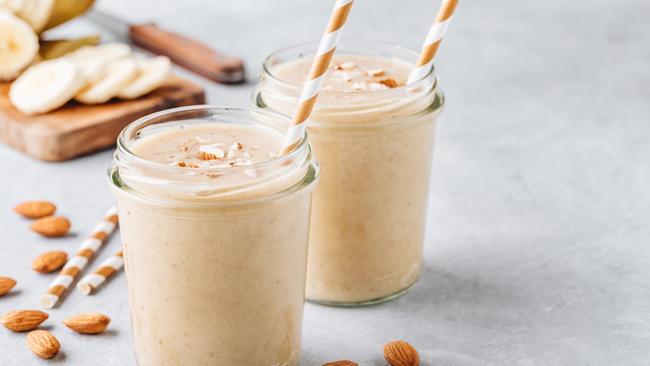 Smoothies made with oat milk.