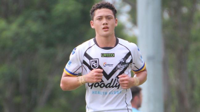 Adaquix Luke. Connell Cup under-17s action between the Souths Logan Magpies and Burleigh Bears. Saturday February 10, 2024.