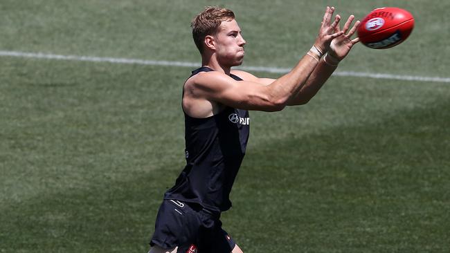 McKay in action at pre-season training this month. Picture: Michael Klein