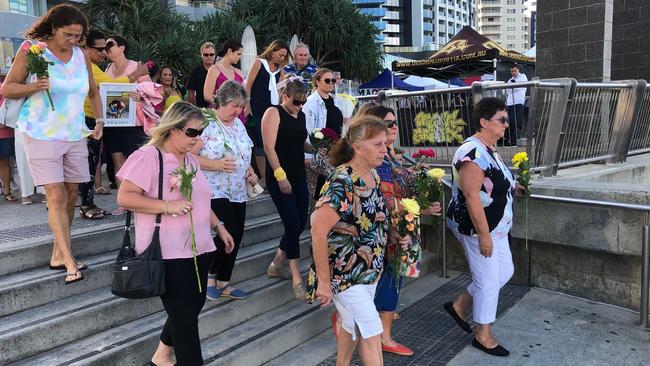 Memorial to Ravneet Kaur at Surfers Paradise.