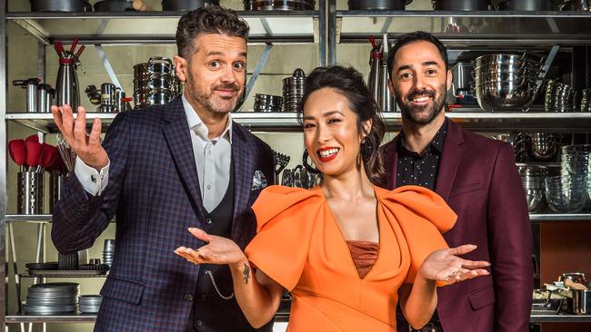 MasterChef judges Jock Zonfrillo, Melissa Leong and Andy Allen. Picture: Jake Nowakowski