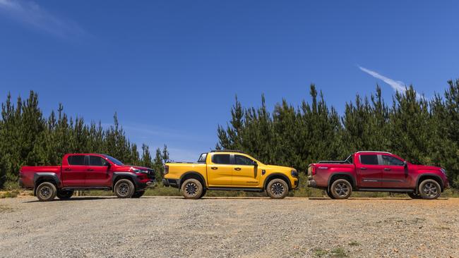 All three utes are extremely capable off-road. Photo: Mark Bean