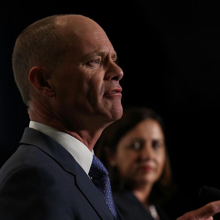 Annastacia Palaszczuk and Campbell Newman in a 2015 debate. Picture: Adam Head