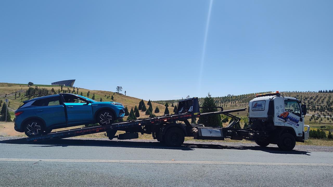 The battery on their Atto 3 failed on the Tuggeranong Parkway. Picture: Supplied