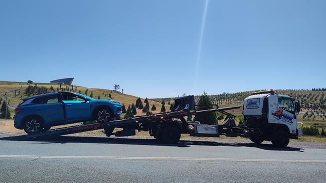 The battery on their Atto 3 failed on the Tuggeranong Parkway. Picture: Supplied