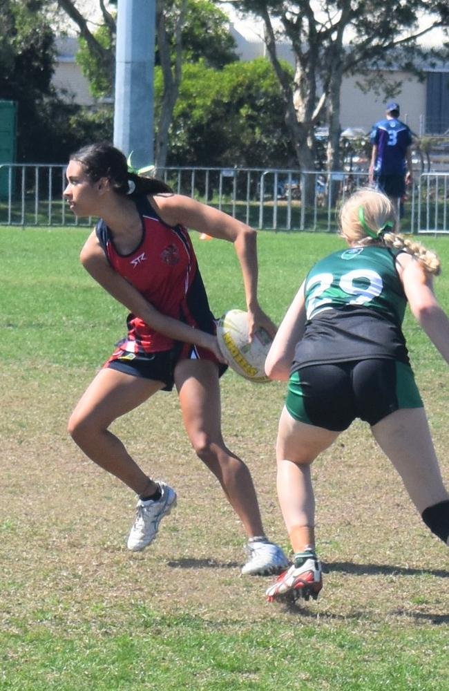 U16 Girls Brisbane Cobras vs Tasmania Thunder at the National Youth Touch Football Championships, Kawana 2022. Picture: Eddie Franklin