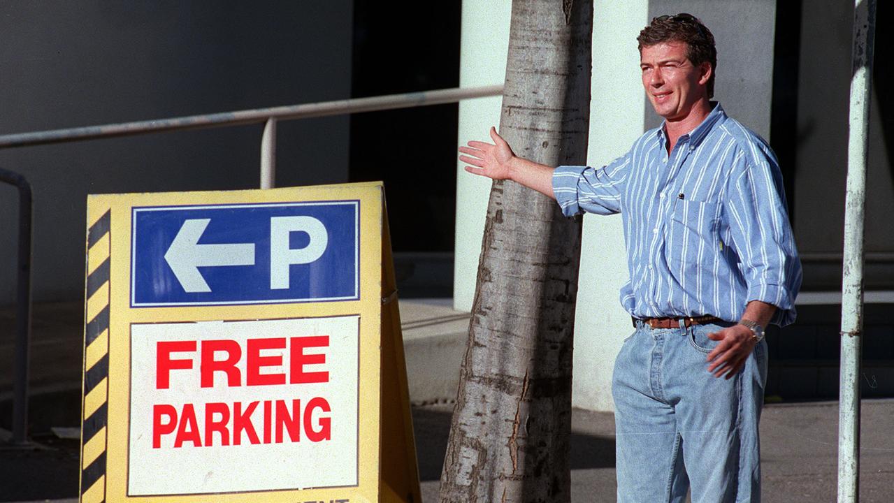 Damian Lester in 2000, offering free parking at his Currie St carpark.