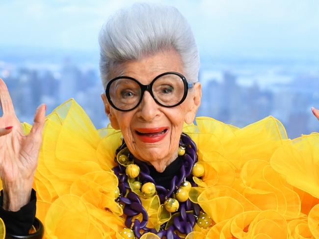 FILE: Iris Apfel has died at the age of 102. NEW YORK, NEW YORK - SEPTEMBER 09: Iris Apfel sits for a portrait during her 100th Birthday Party at Central Park Tower on September 09, 2021 in New York City. (Photo by Noam Galai/Getty Images for Central Park Tower)