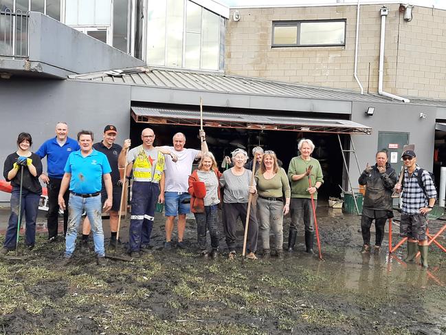 Club members rallied together to help fix up the Footscray Canoe Club's facilities.