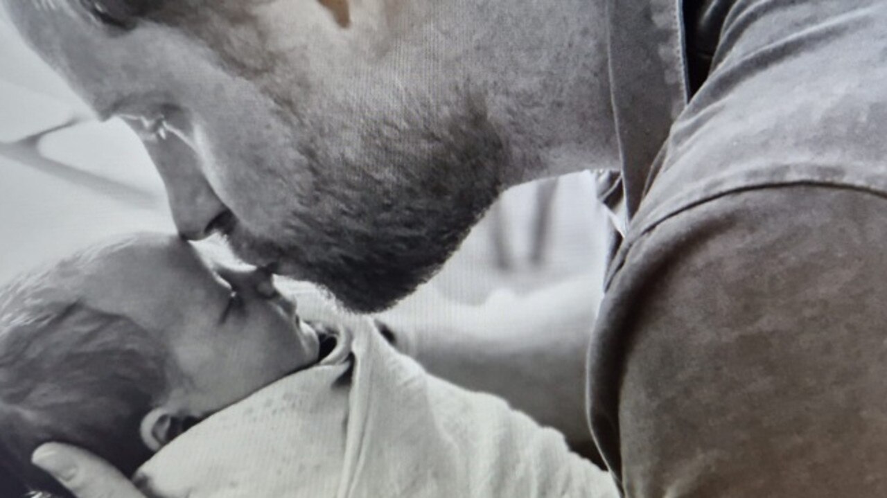 Harry kisses one of his children. Picture: Supplied/Netflix