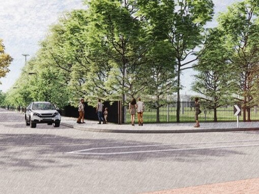 Proposed view of Haslam Oval from the corner of Beulah Rd and Dunstan Ave.